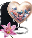 Blue Butterfly Urn for Ashes – Pink Floral Memorial Urn