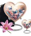  heart shaped butterfly funeral urn for men