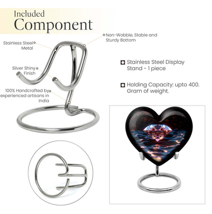heart-shaped diamond urn