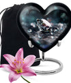 10-inch heart-shaped diamond cremation urn