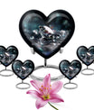 10-inch heart-shaped diamond cremation urn