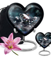 10-inch heart-shaped diamond cremation urn