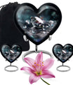 10-inch heart-shaped diamond cremation urn