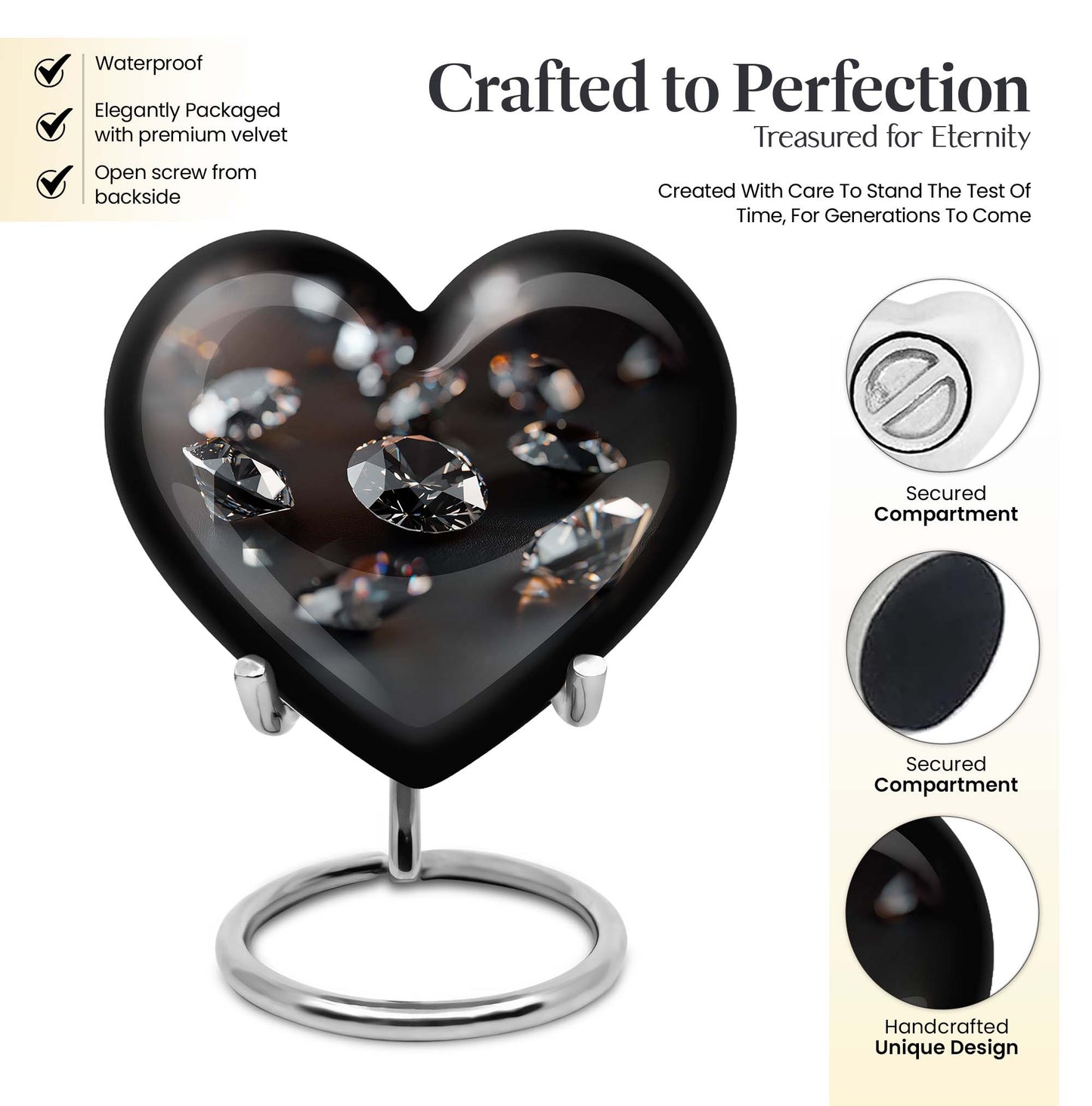 diamond heart urn