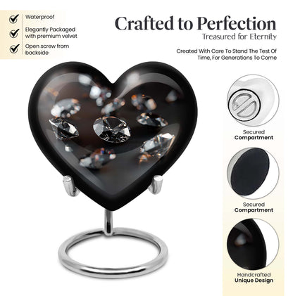 diamond heart urn