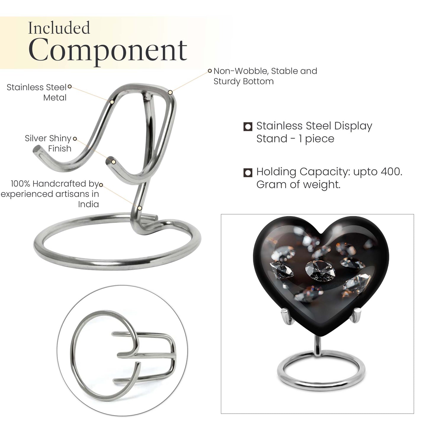 diamond heart urn