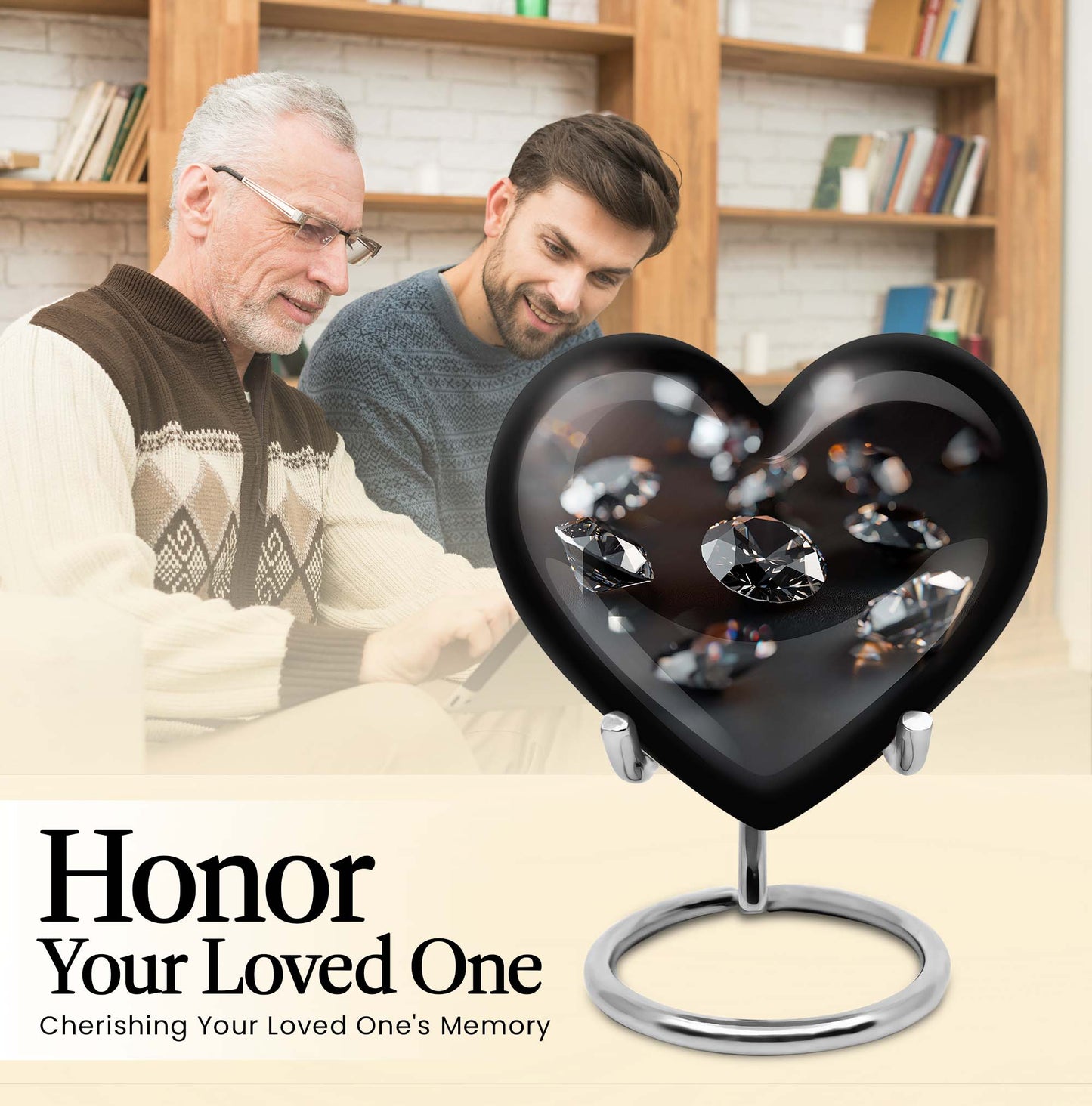 diamond heart urn
