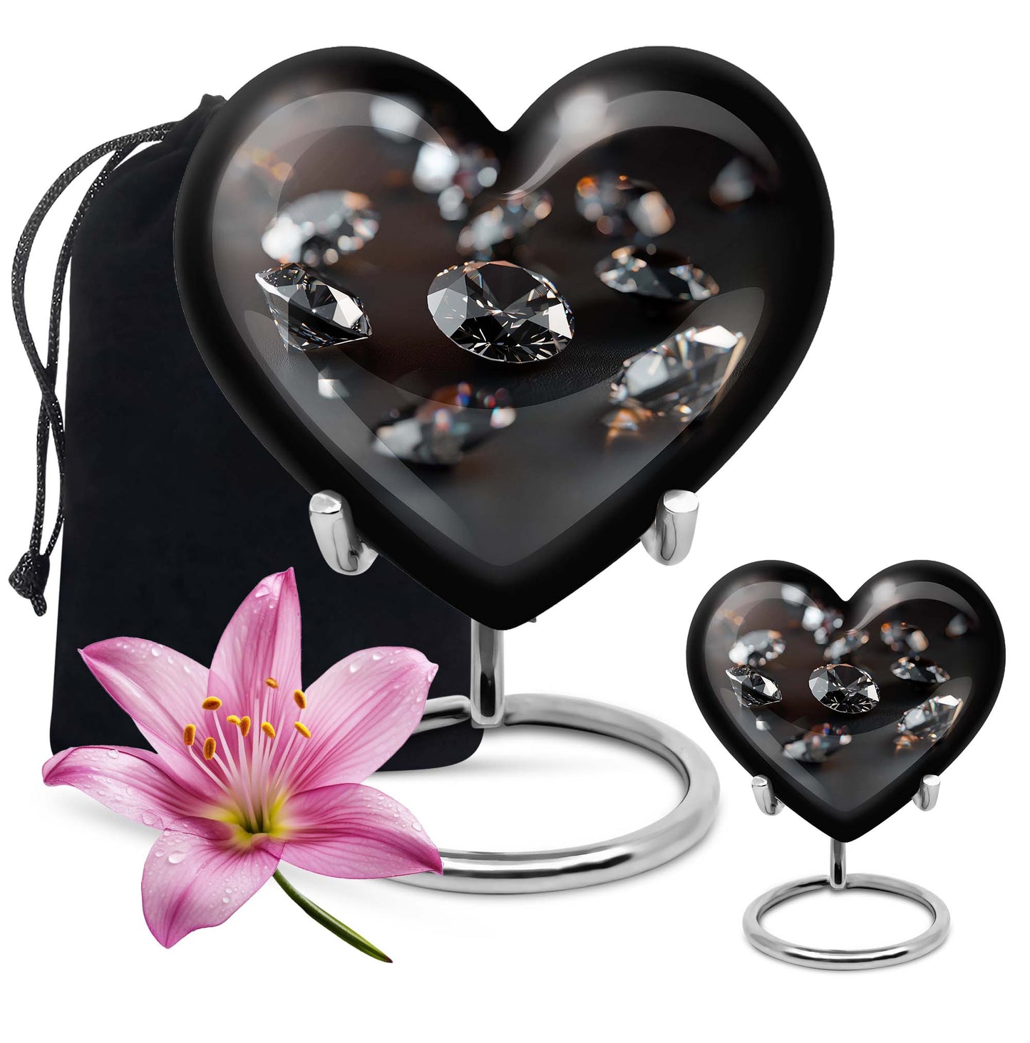 diamond heart urn