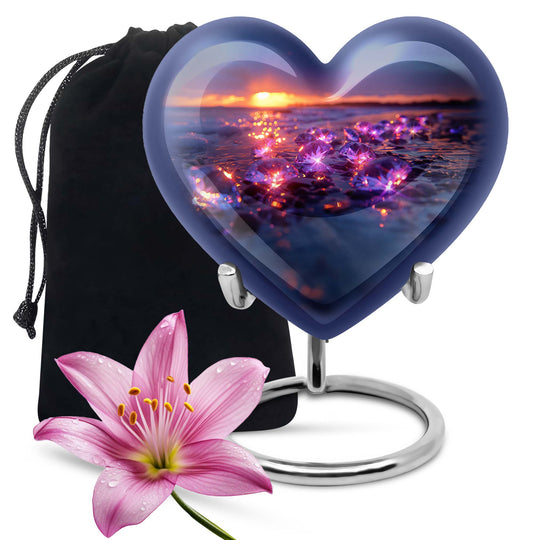 10-inch abstract heart diamond urn for memorial ashes 