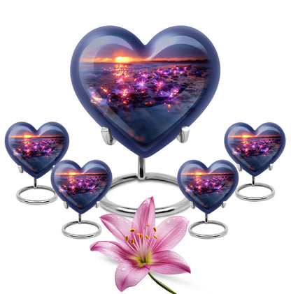 10-inch abstract heart diamond urn for memorial ashes 