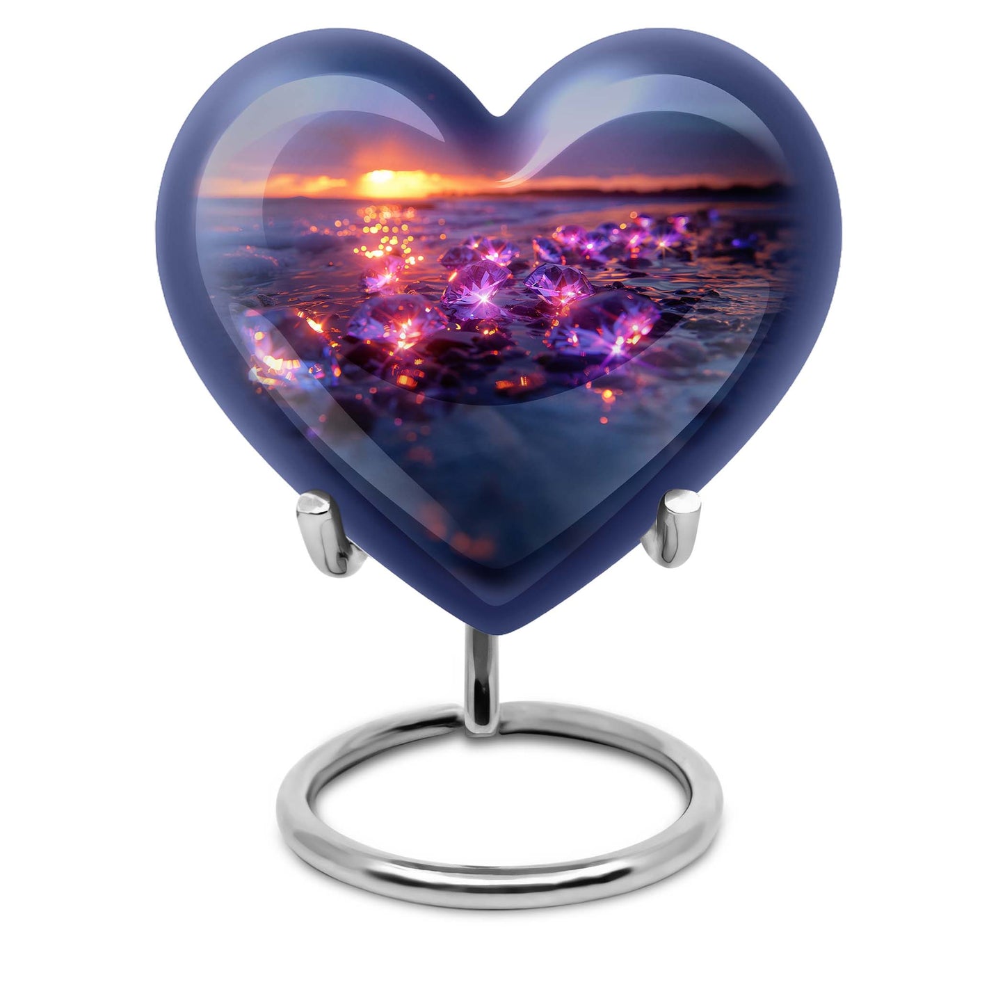 10-inch abstract heart diamond urn for memorial ashes 