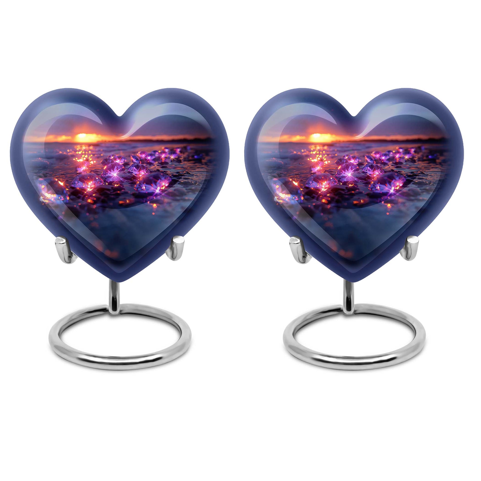 10-inch abstract heart diamond urn for memorial ashes 