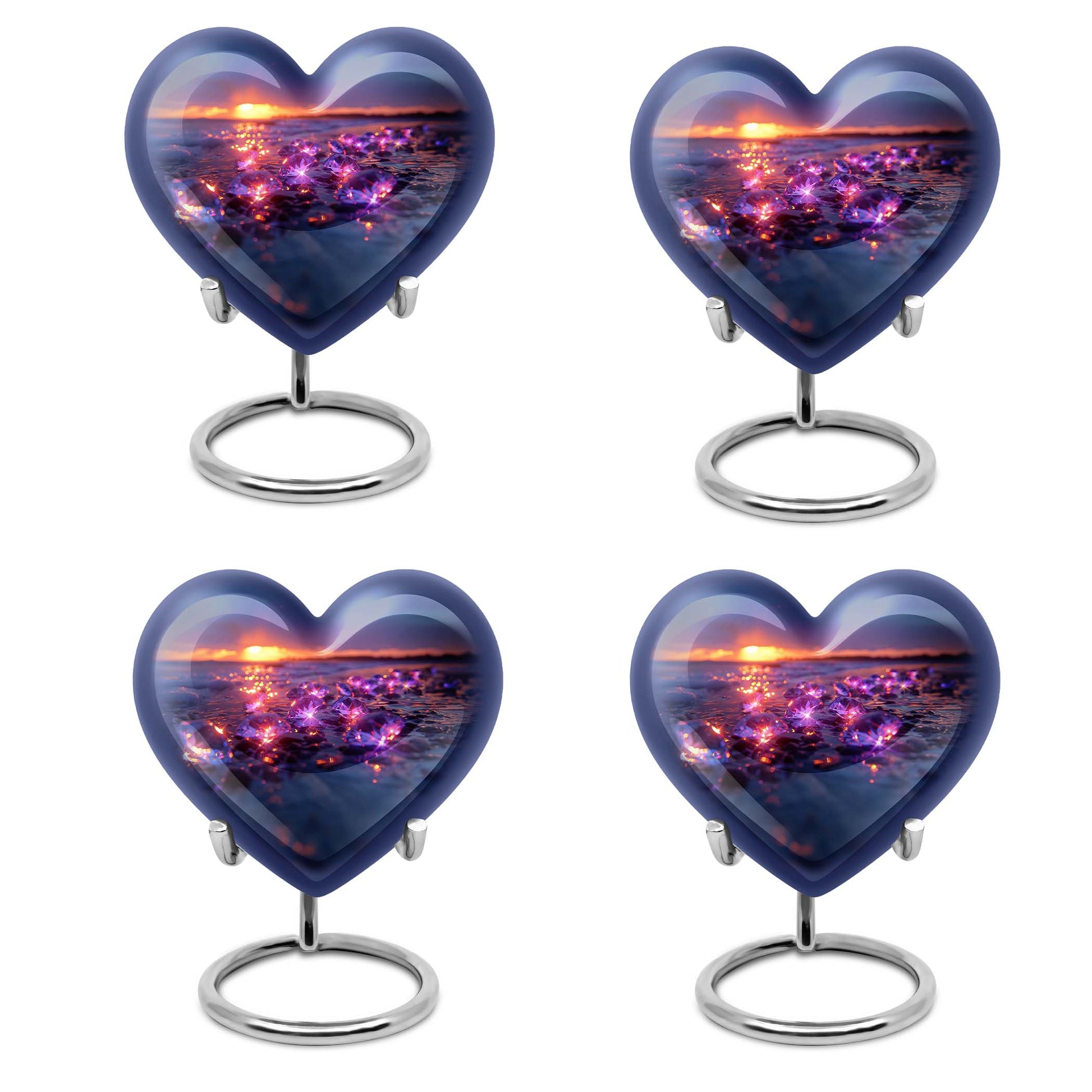 10-inch abstract heart diamond urn for memorial ashes 