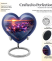10-inch abstract heart diamond urn for memorial ashes 