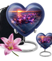 10-inch abstract heart diamond urn for memorial ashes 