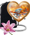 diamond heart-shaped cremation urn