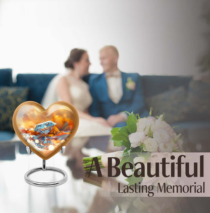 diamond heart-shaped cremation urn