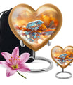 diamond heart-shaped cremation urn