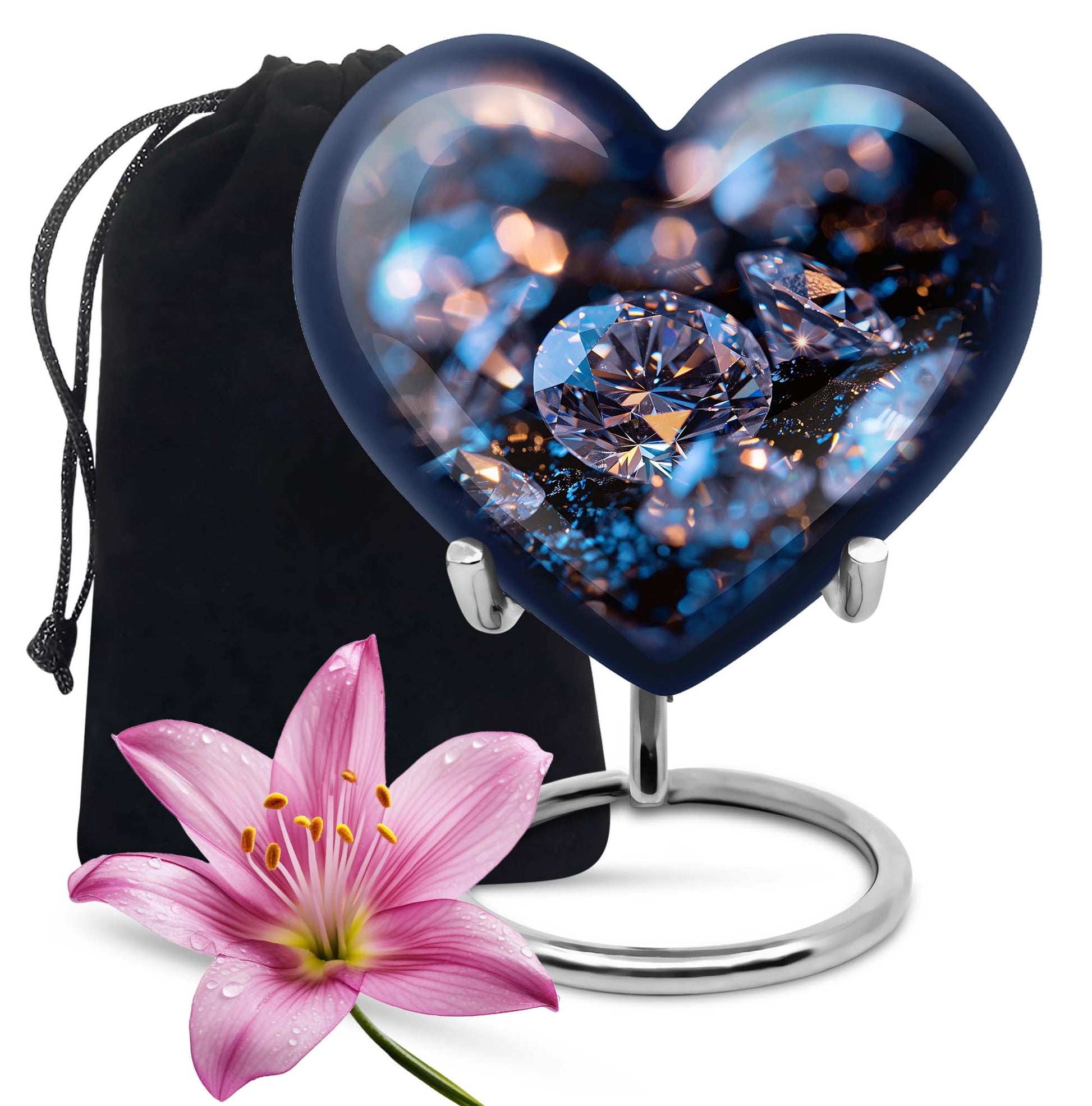 Heart-shaped diamond urn