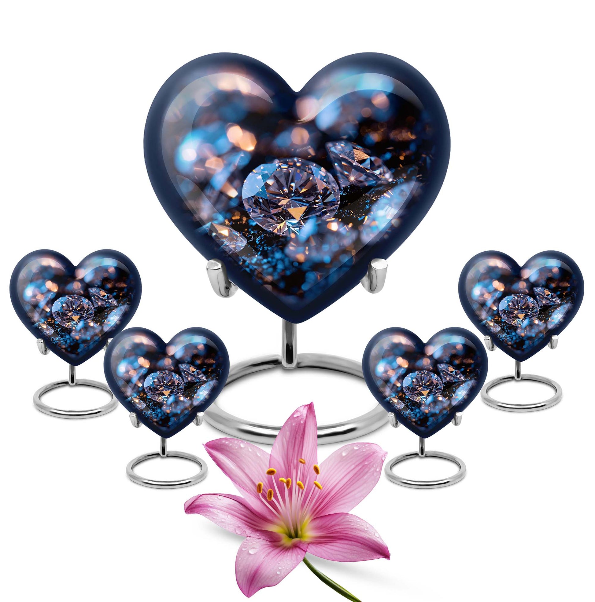 Heart-shaped diamond urn