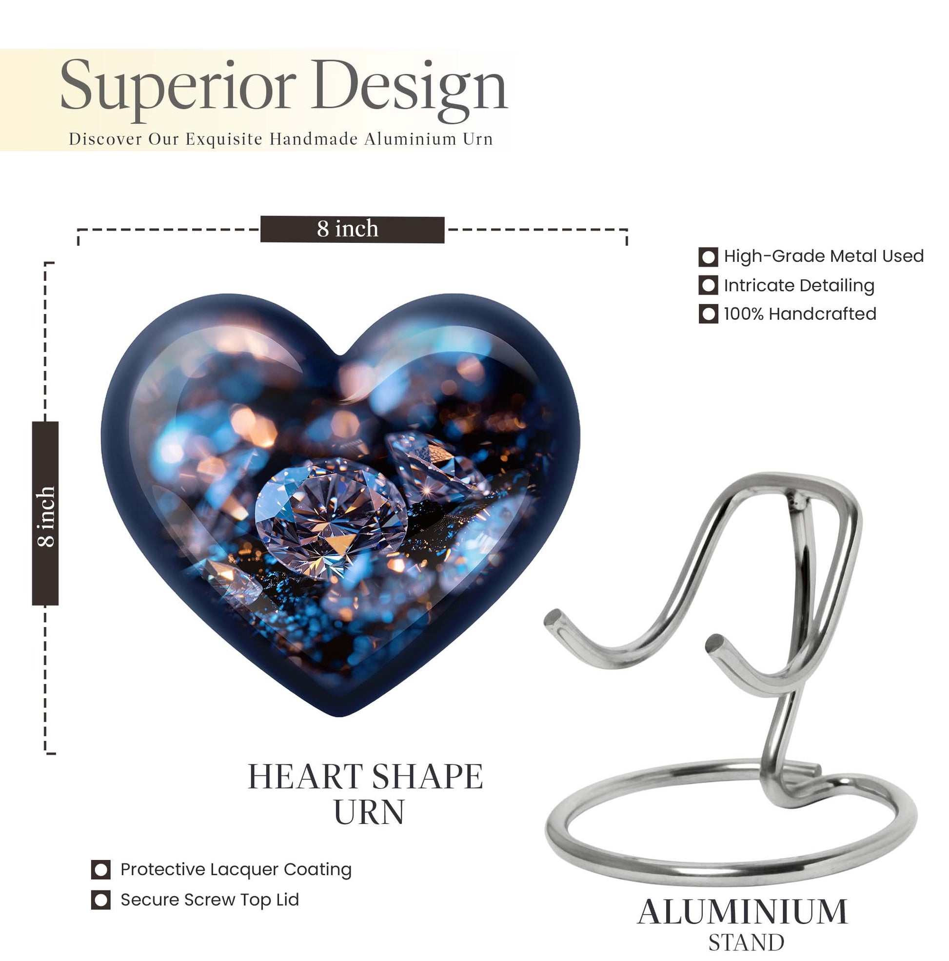 Heart-shaped diamond urn