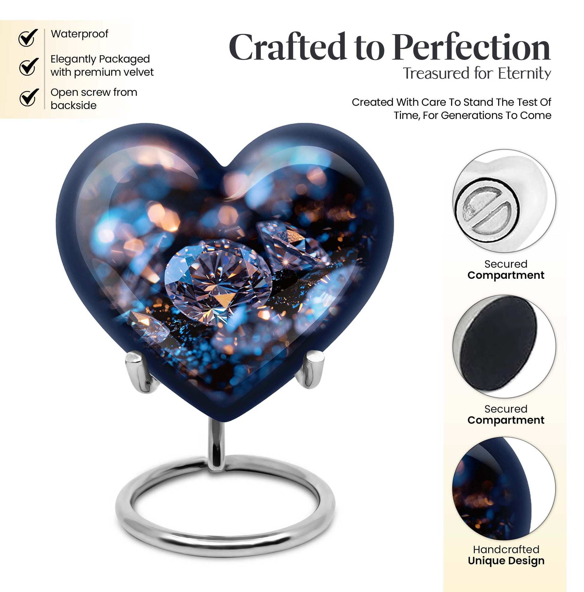 Heart-shaped diamond urn