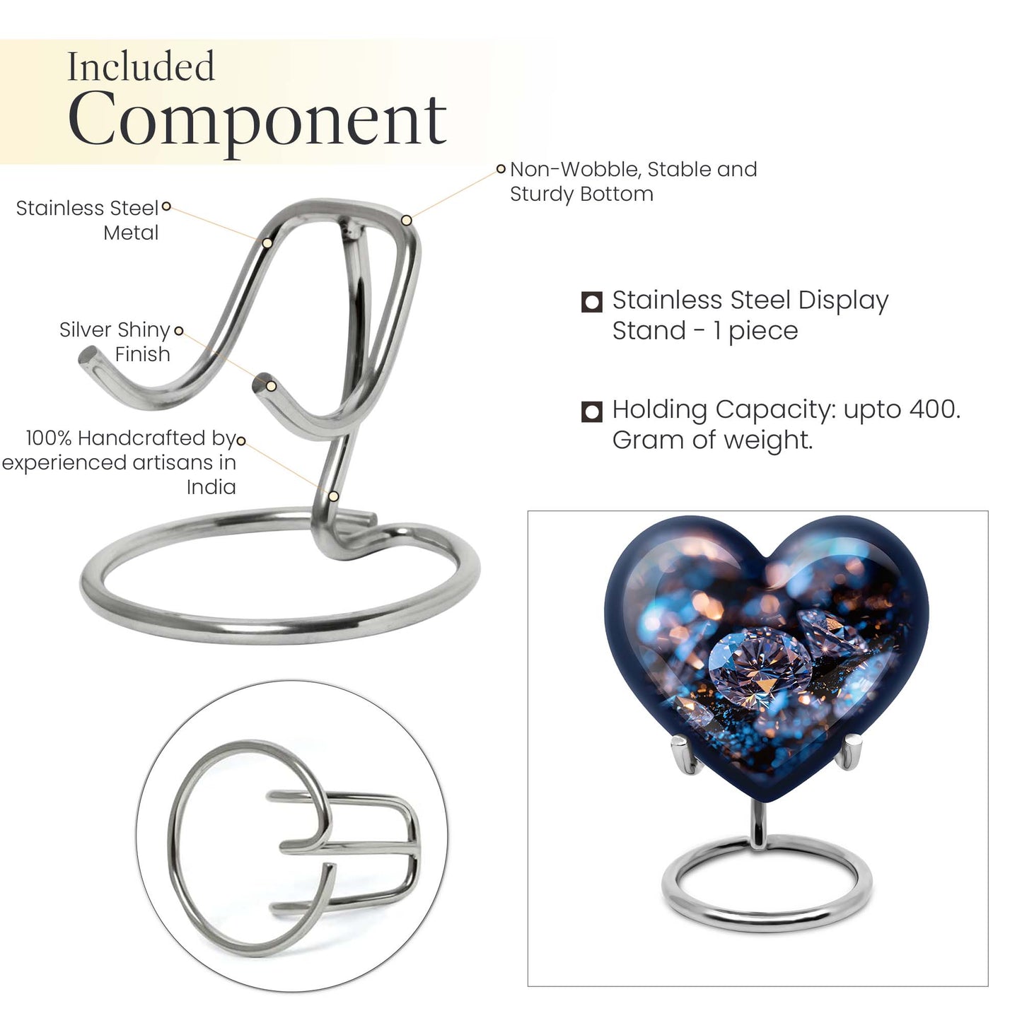 Heart-shaped diamond urn