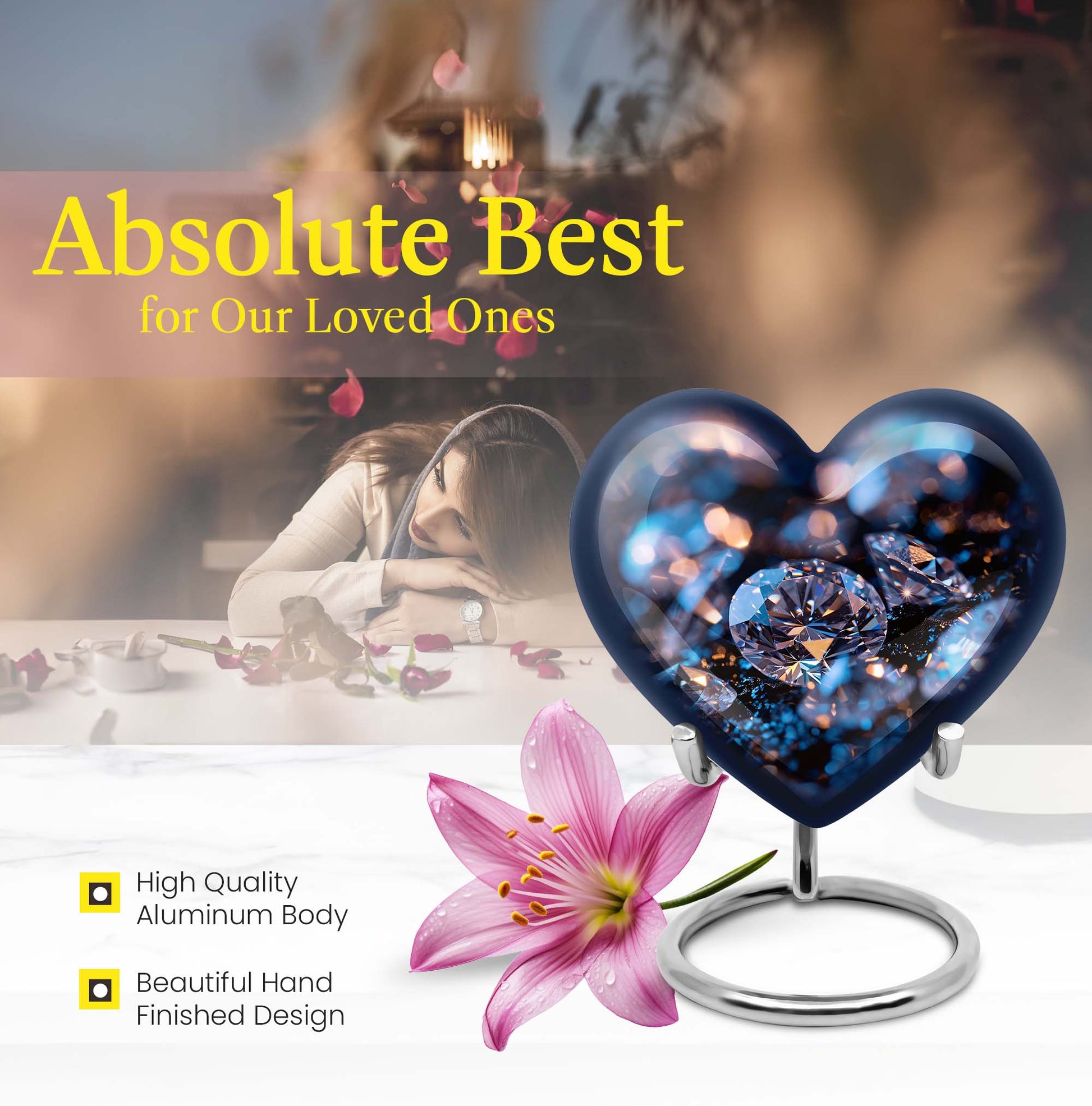 Heart-shaped diamond urn