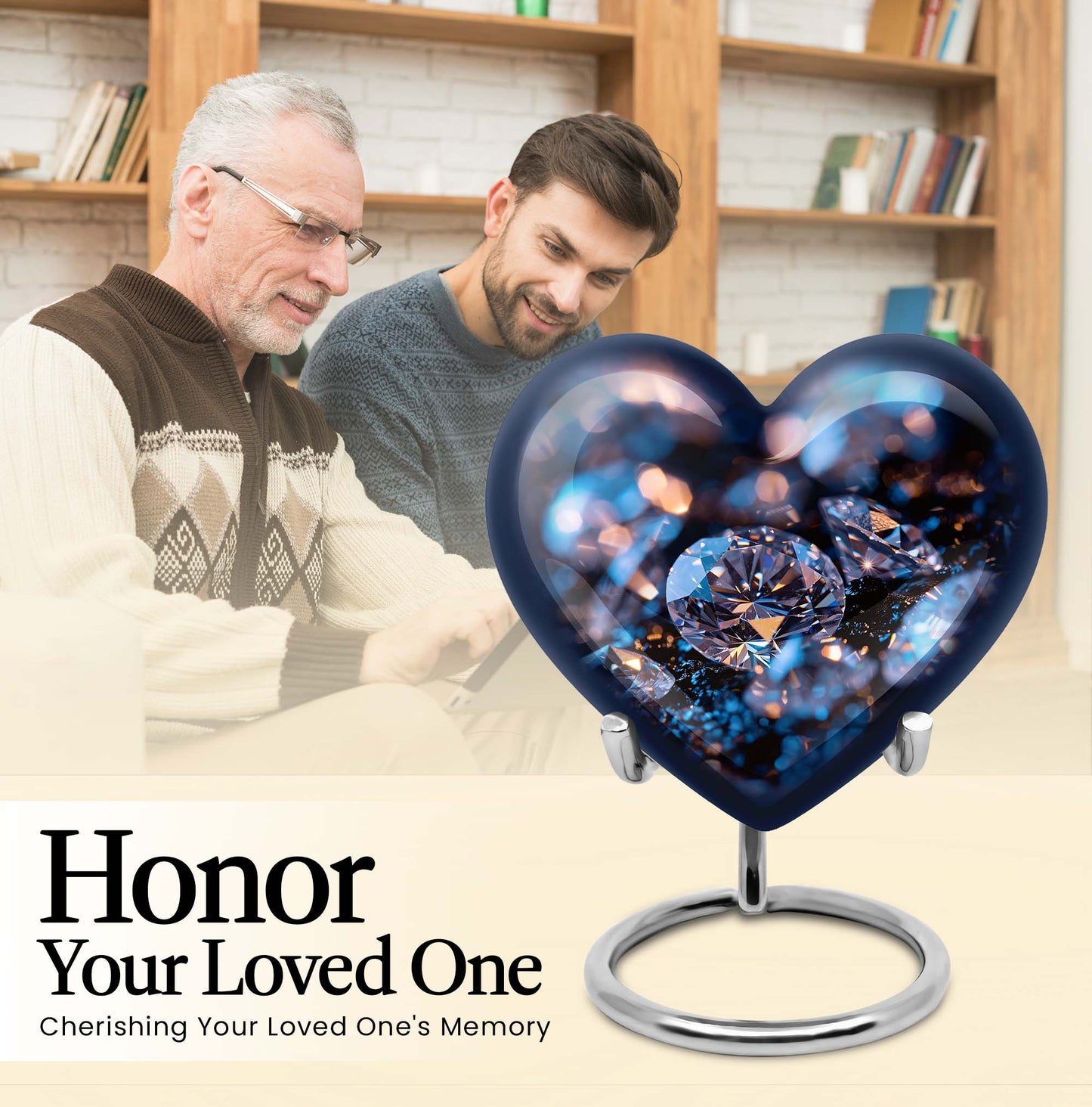 Heart-shaped diamond urn