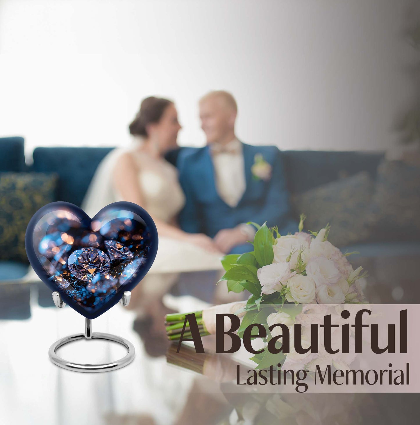 Heart-shaped diamond urn