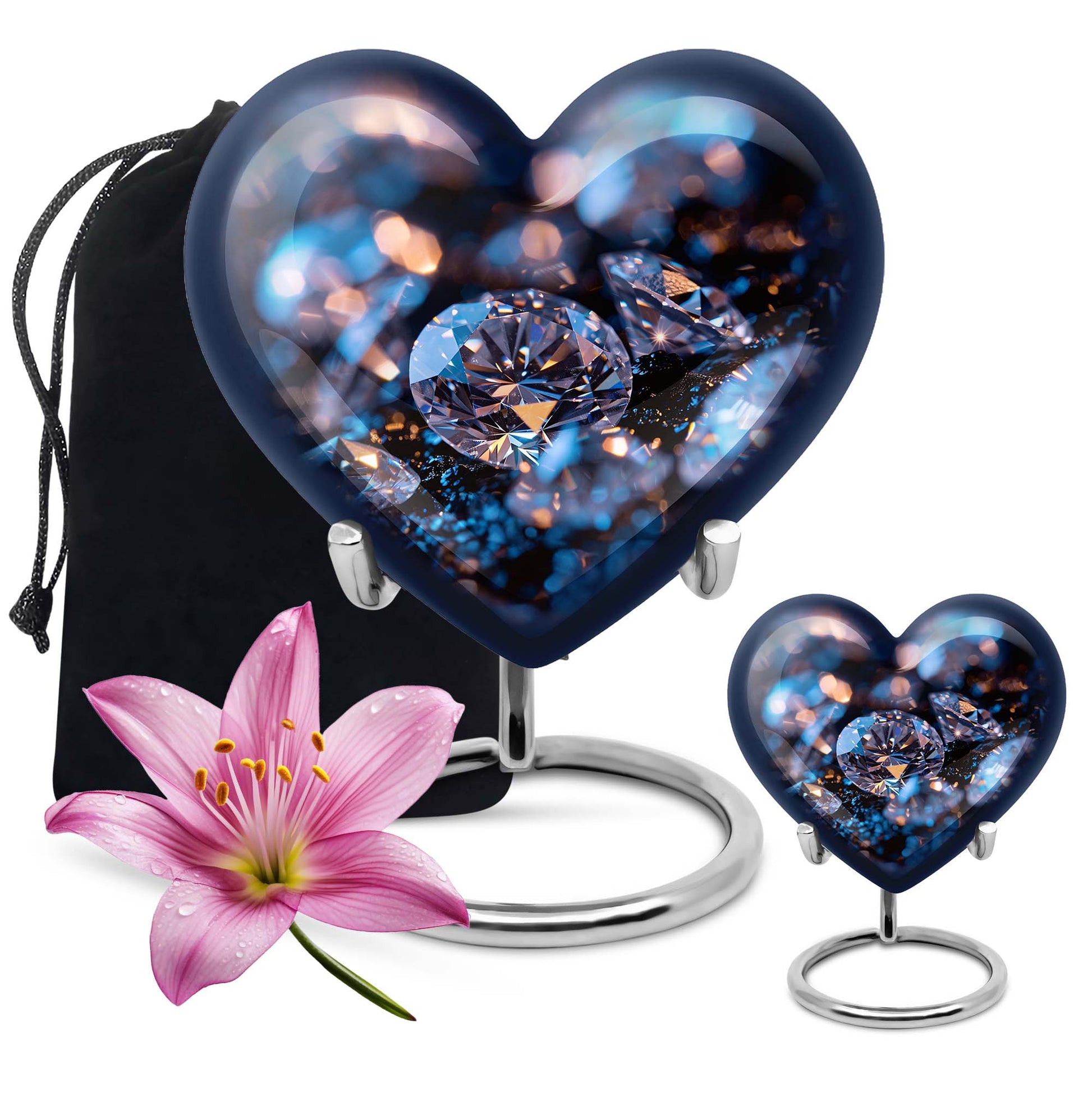 Heart-shaped diamond urn