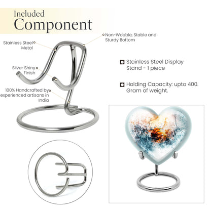 10-inch heart-themed basketball urn