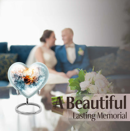 10-inch heart-themed basketball urn