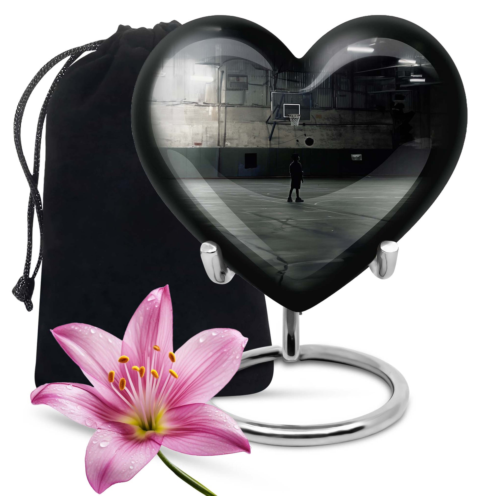 heart shaped basketball Urn