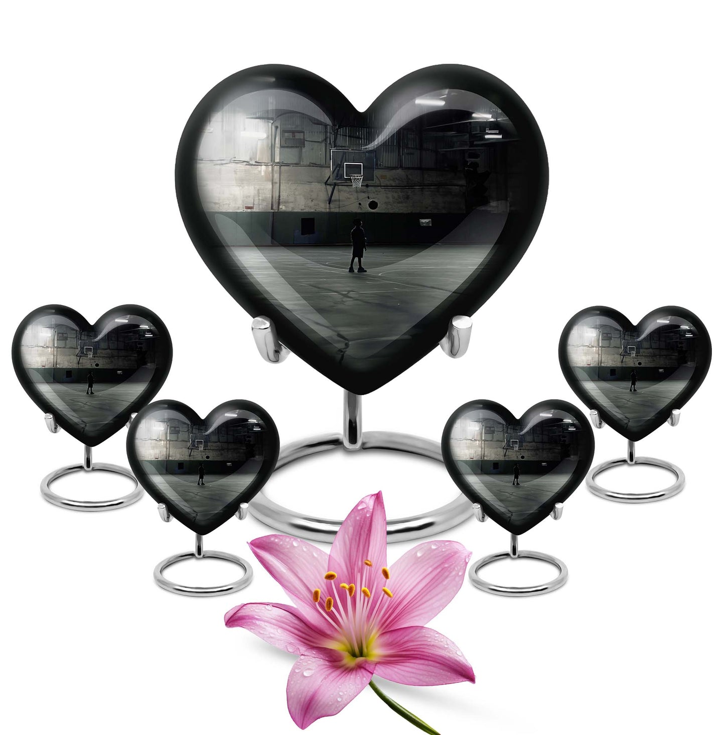 heart shaped basketball Urn
