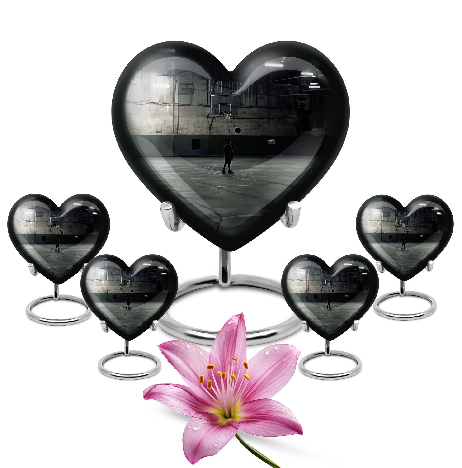 heart shaped basketball Urn