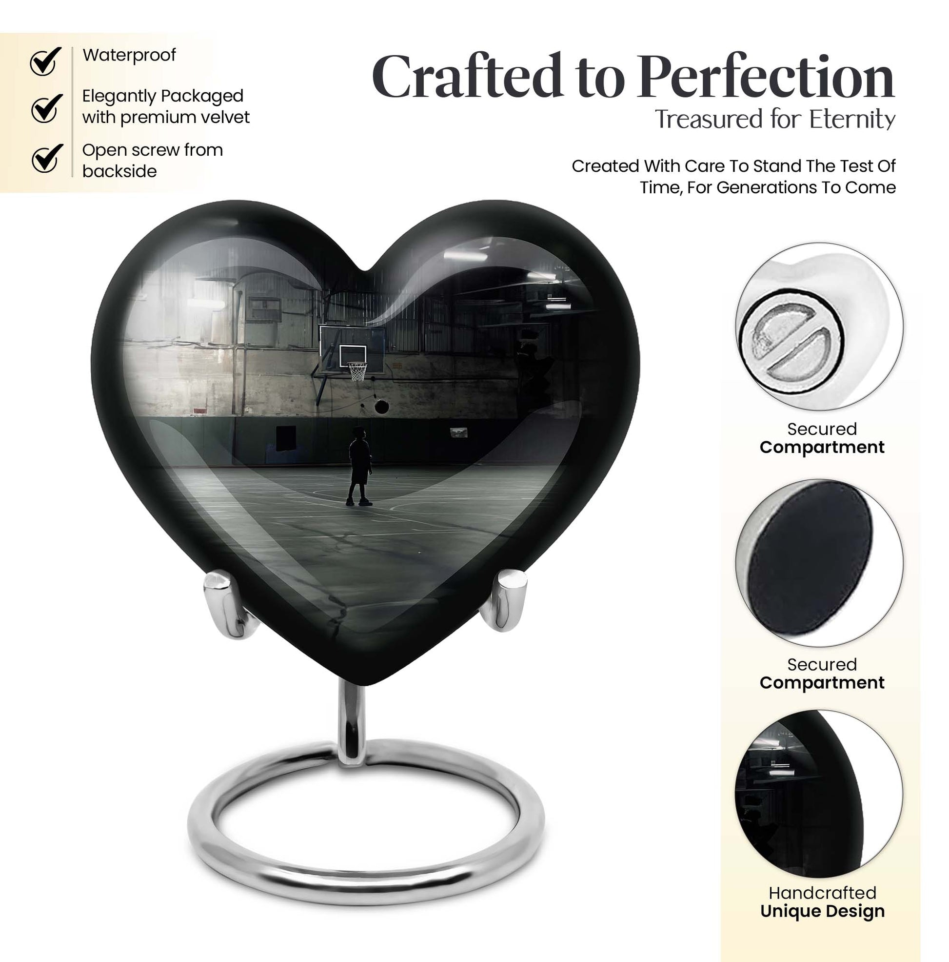 heart shaped basketball Urn