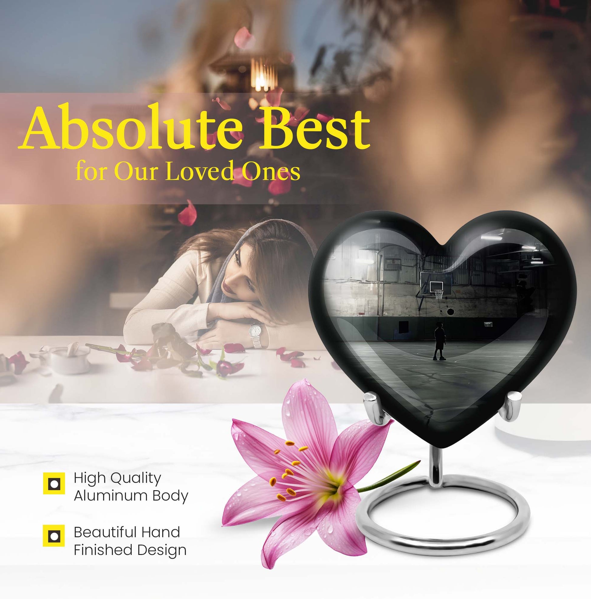 heart shaped basketball Urn