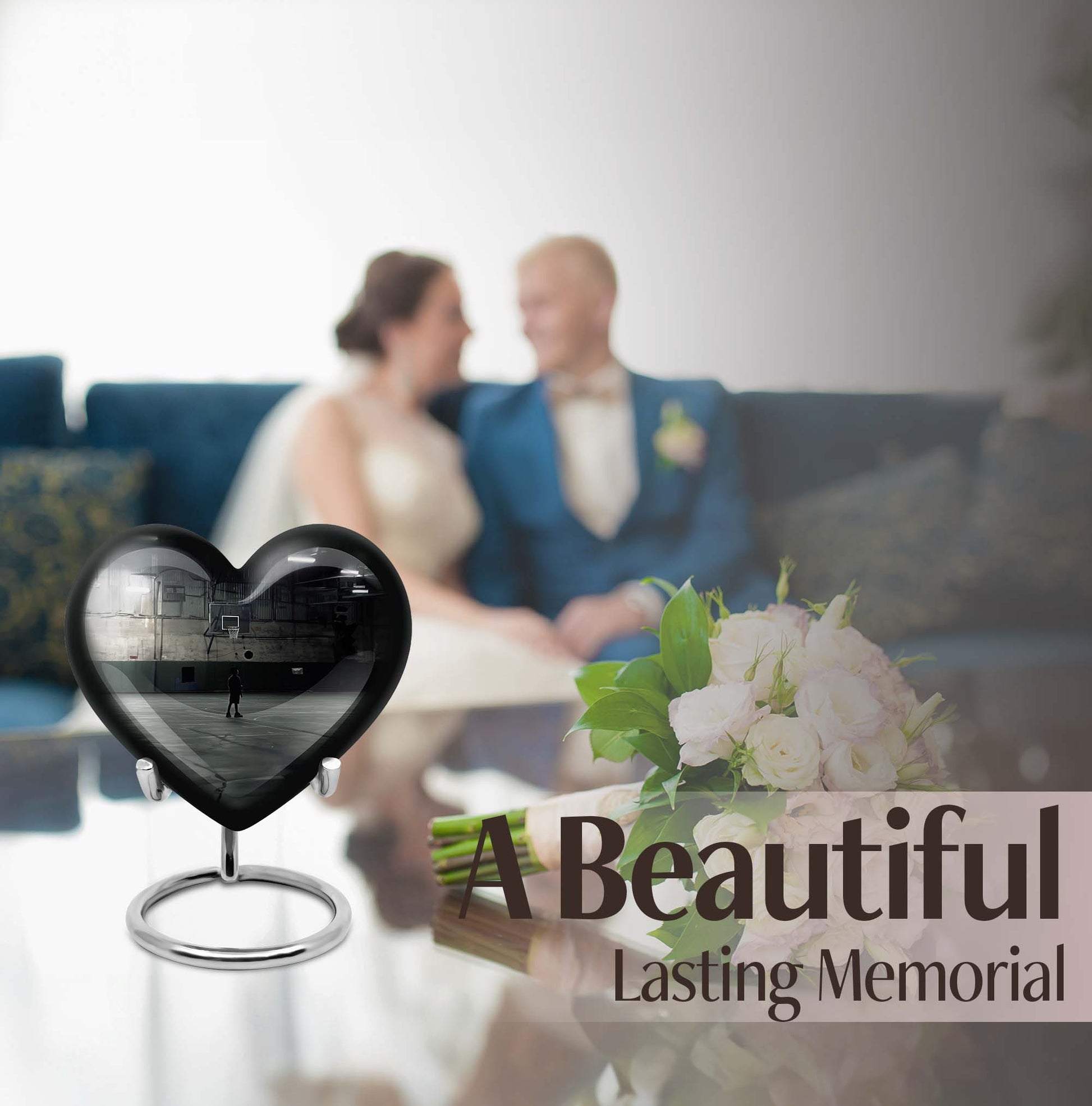 heart shaped basketball Urn