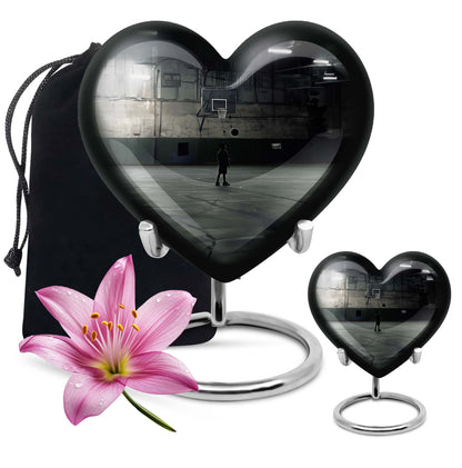 heart shaped basketball Urn