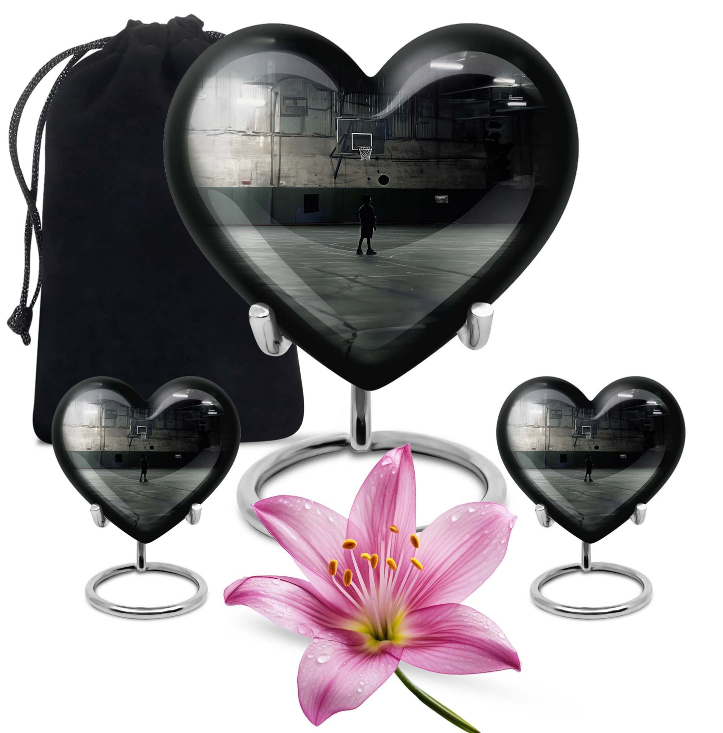 heart shaped basketball Urn
