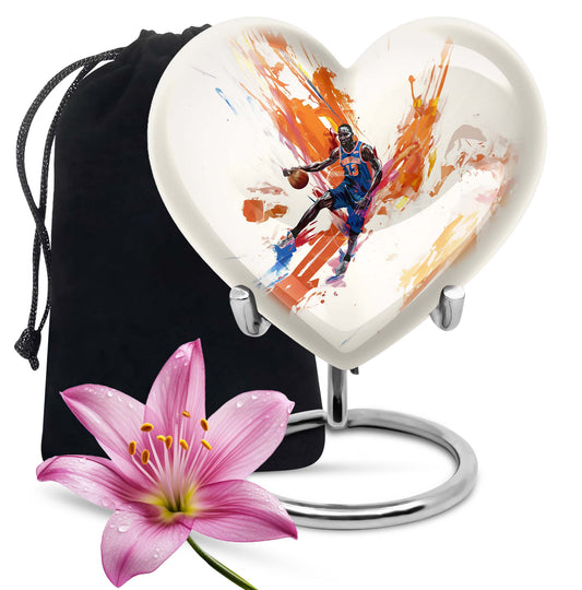 10 Inch heart-shaped basketball urn