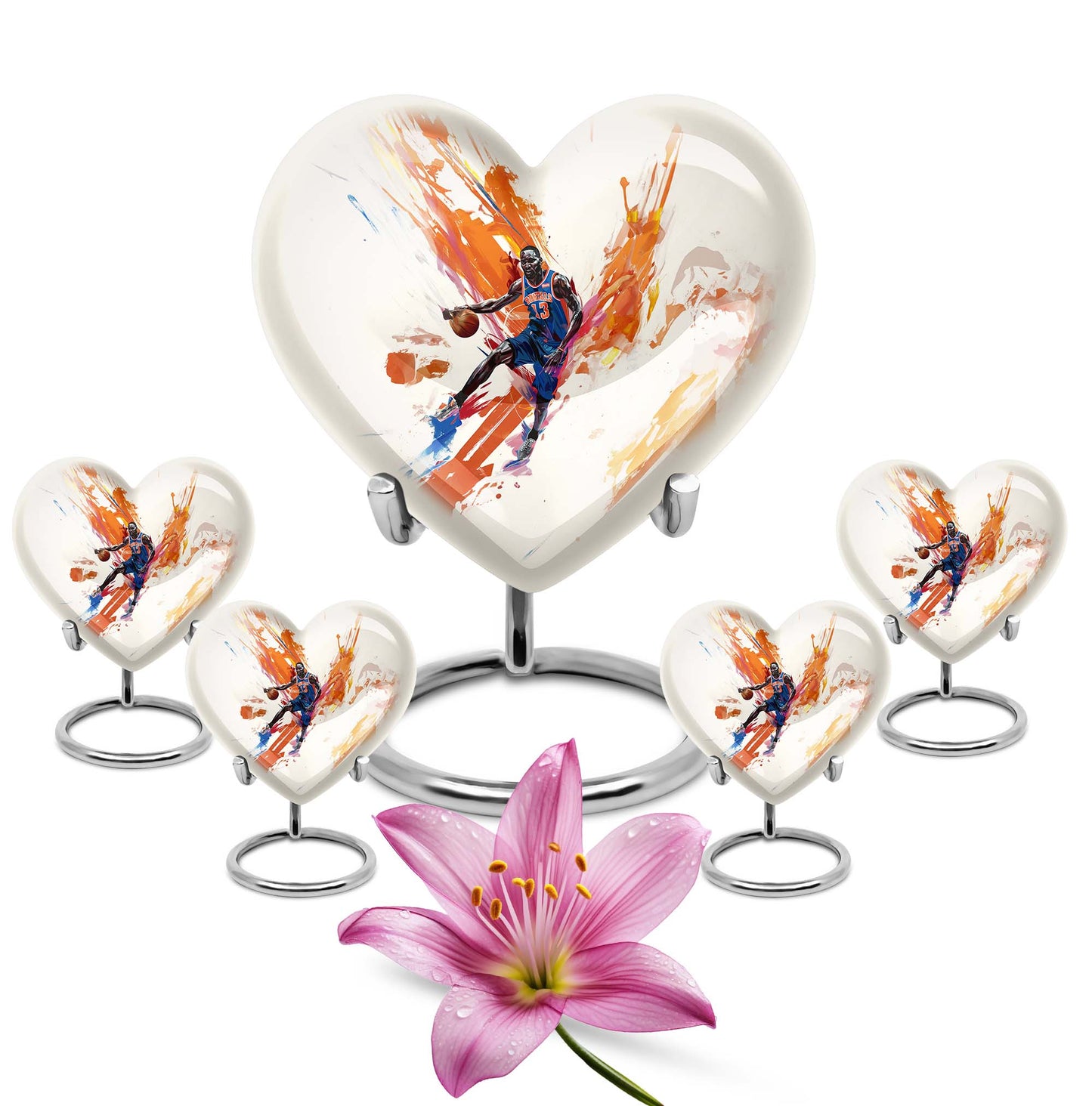 10 Inch heart-shaped basketball urn