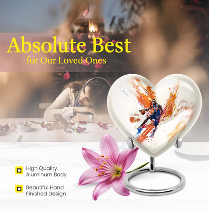10 Inch heart-shaped basketball urn