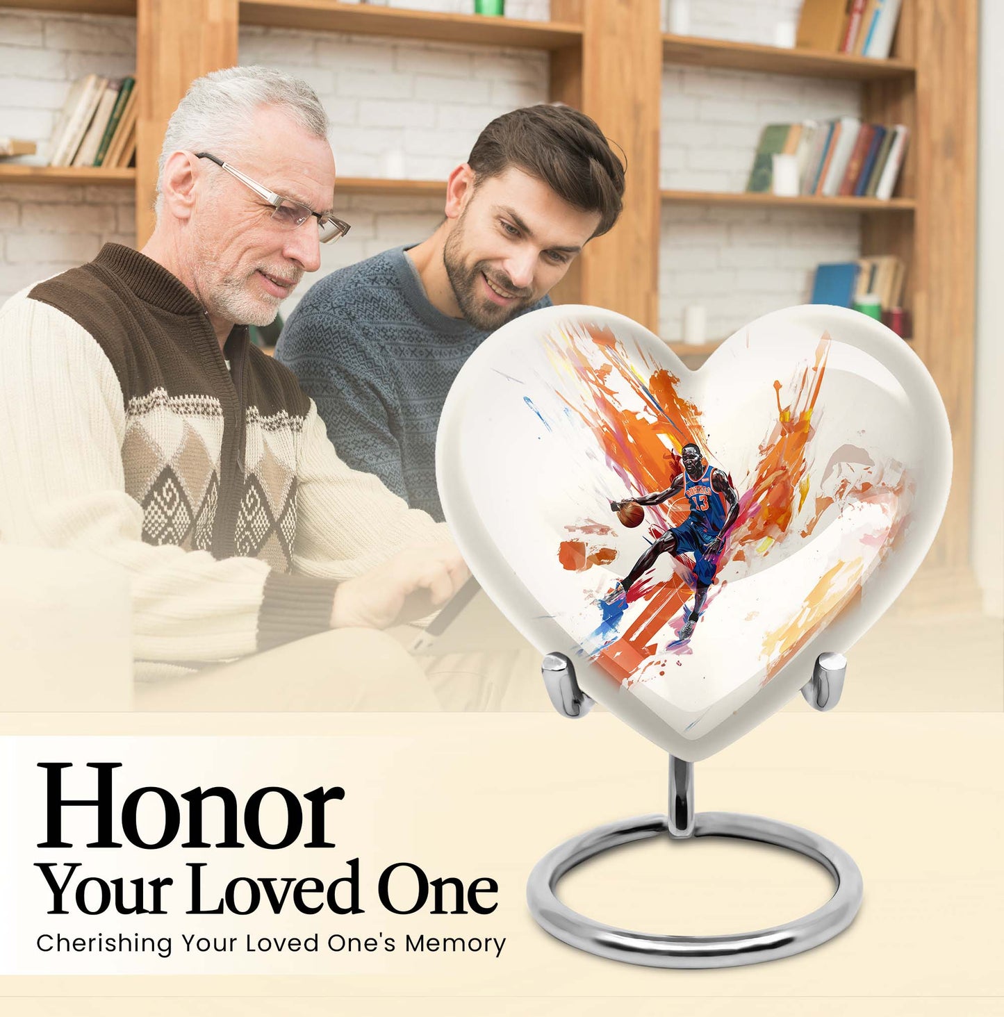 10 Inch heart-shaped basketball urn