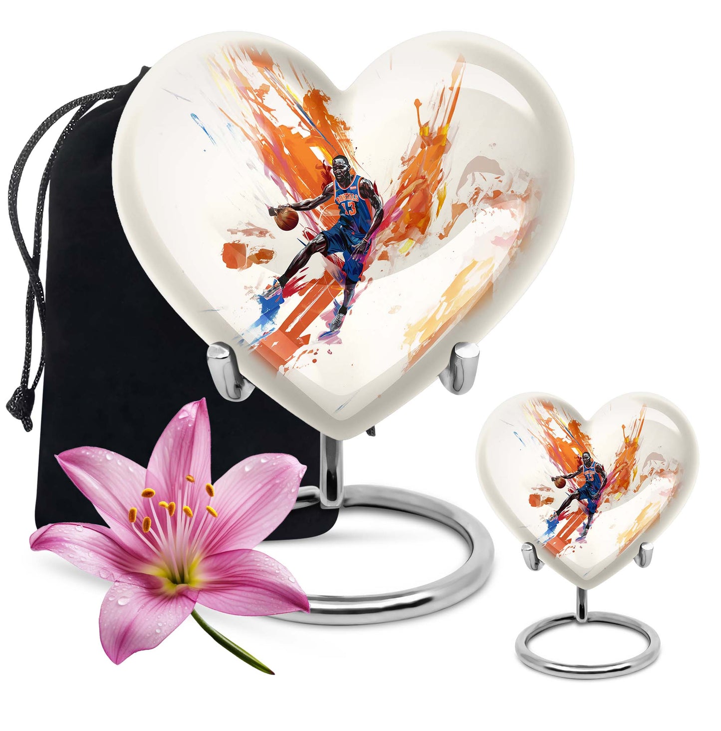 10 Inch heart-shaped basketball urn