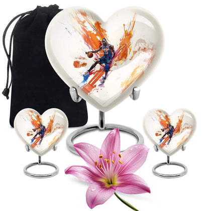 10 Inch heart-shaped basketball urn