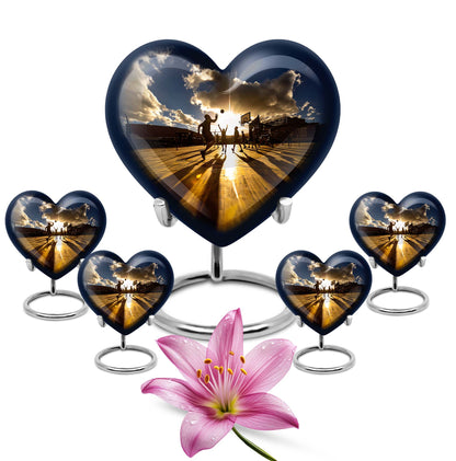 Heart-designed basketball urn for women's ashes