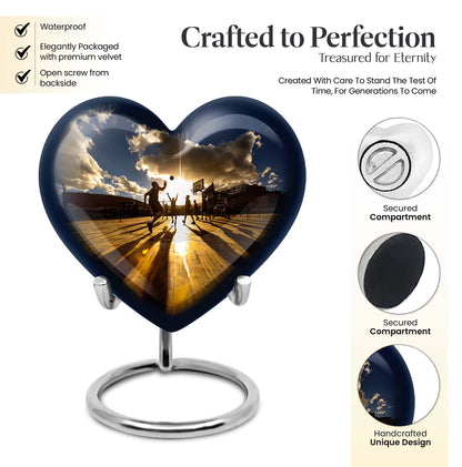 Heart-designed basketball urn for women's ashes