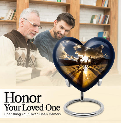 Heart-designed basketball urn for women's ashes